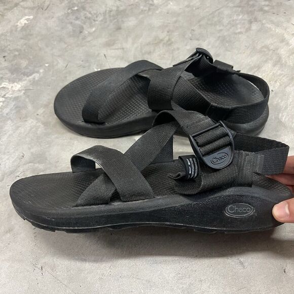 Chaco Men's Sandals Mega Z/Cloud Wide Strap Solid Black J106635 Size 12 - Picture 1 of 8